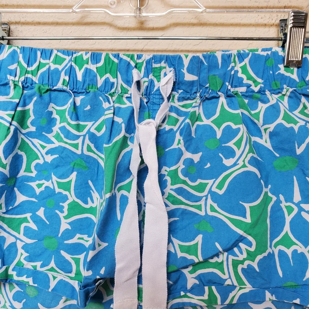 J. Crew Factory Blue Floral Pajama Shorts.  Size Small